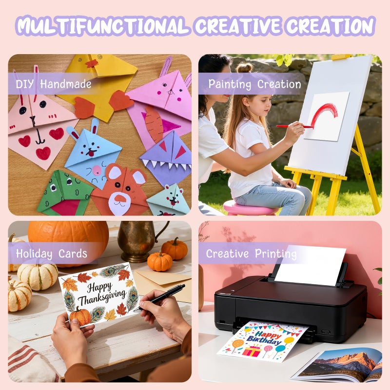 Aidunmis 40 Sheets White Cardstock Paper 8.5 x 11, Cardstock Printer Paper 8 1/2 x 11, Card Stock Paper 8.5 x 11 White, 200 GSM Construction Paper for DIY Cards, Greeting Cards, Invitations, Business Cards - Image 5